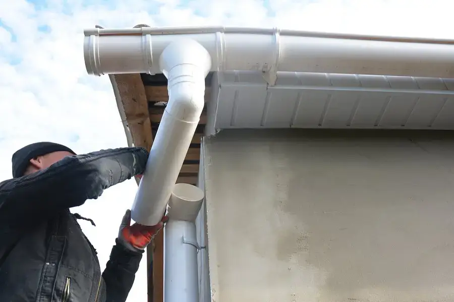 Residential gutter maintenance detail